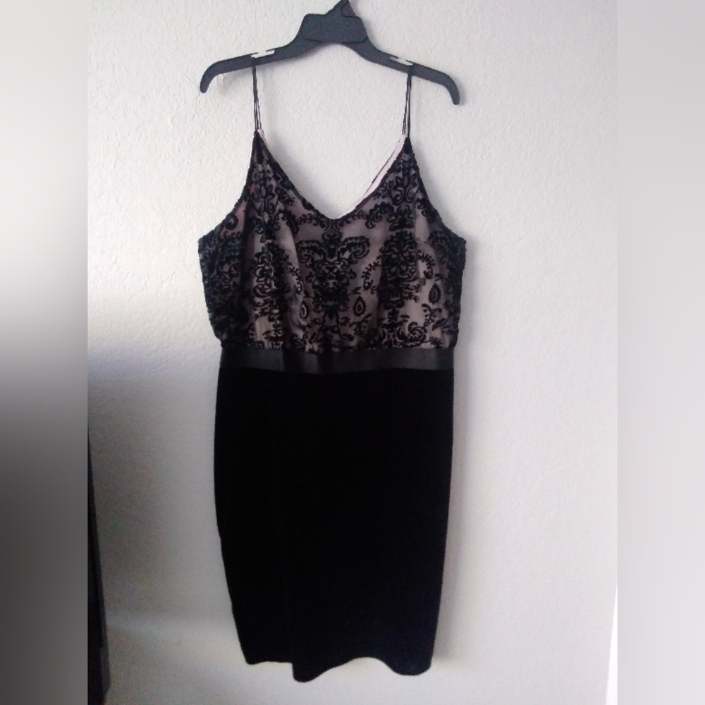 Velvet Slip Dress Y2k Exhiliration Brocade Goth Witchy Knee Length Strappy NWT